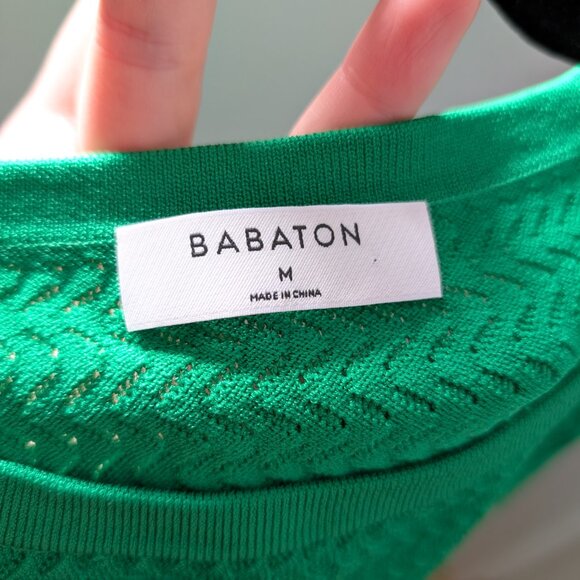 Babaton Pointelle Knit Cropped Tank Green - Picture 5 of 5